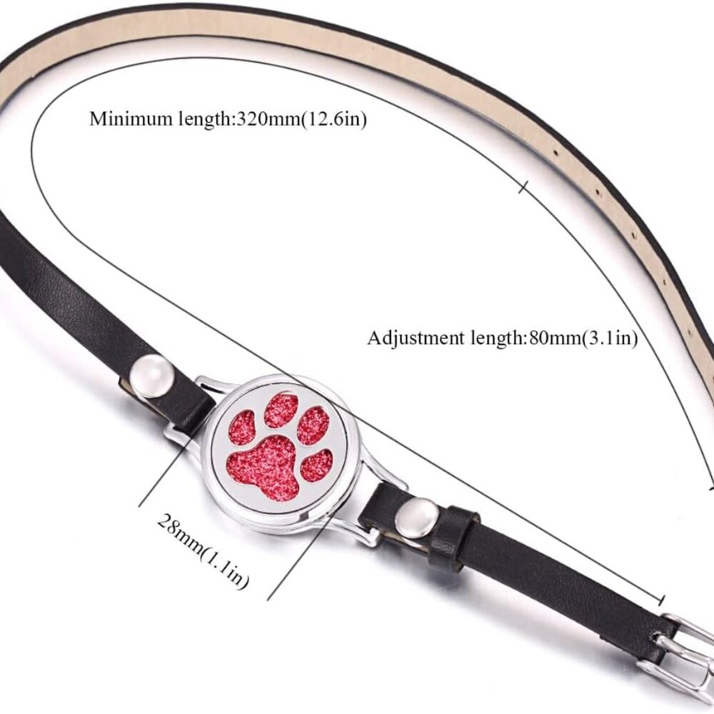 Essential Oil Diffuser Bracelet Black Leather Ban… - image 4